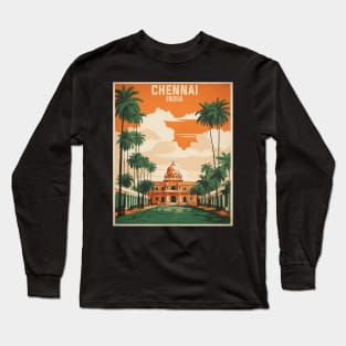 Chennai India Vintage Tourism Travel Long Sleeve T-Shirt